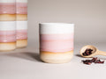 Smoothie Cup Pink White 14 oz Stoneware