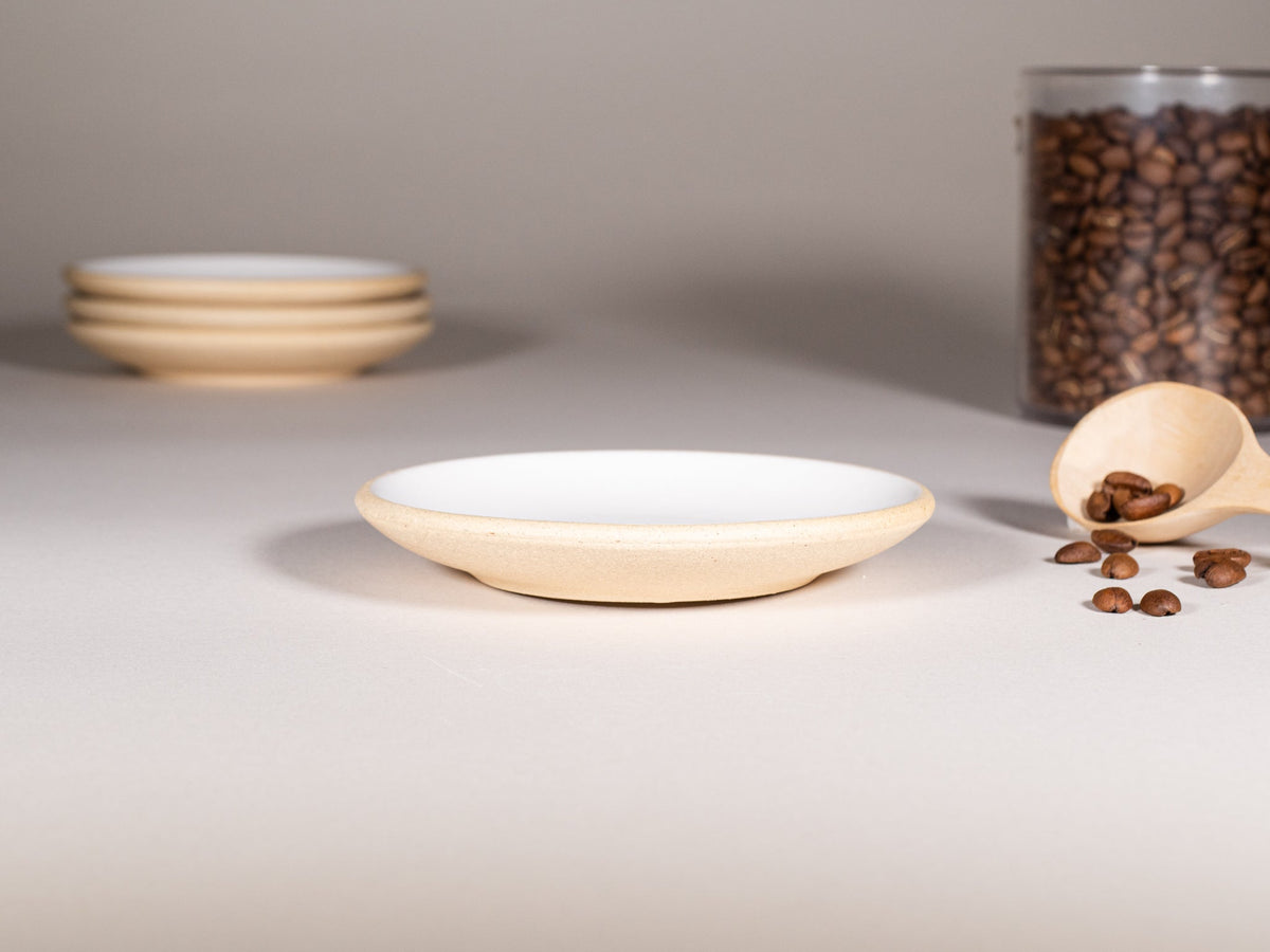 Latte/Cappuccino Cup with Handle: Sandy White, 200 ml, Stoneware