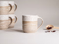 Ceramic Coffee Tea Mug Speckled White w/Trailing 14 oz Stoneware