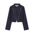 Summer New Arrival Fashionable Slim-Fit Double-Breasted Decorative Denim Jacket