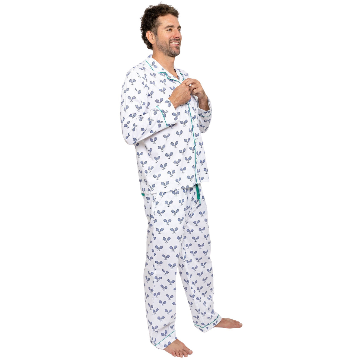 Men's Tennis Navy Long PJ Set
