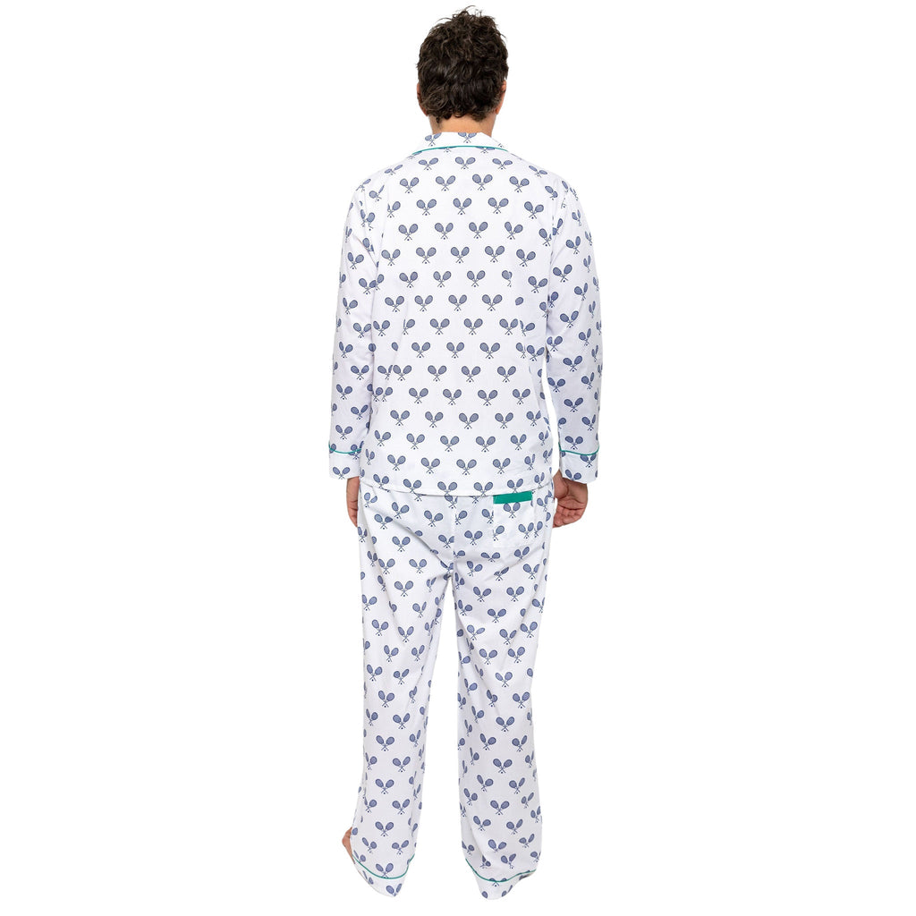 Men's Tennis Navy Long PJ Set